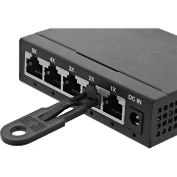 InLine RJ45 prievado blokavimo rinkinys, 10 blokatorių su raktu, juodos spalvos