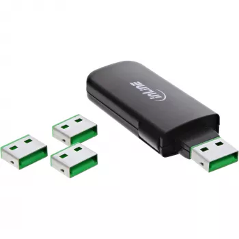 InLine papildymo rinkinys 20 vnt. USB prievadų blokatorių žali 55723N