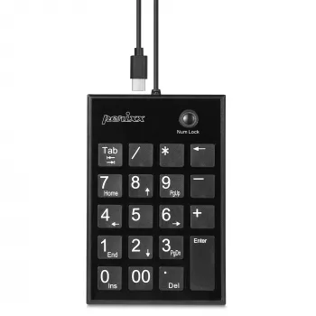 Perixx PERIPAD-202C Numeric Keypad USB-C with 2x USB-A Hub Black (57161I)