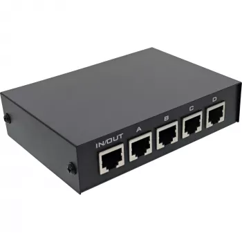 InLine RJ45 rankinis perjungiklis 1→4, 5x RJ45 lizdas, Fast Ethernet