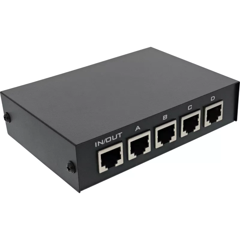 InLine RJ45 rankinis perjungiklis 1→4, 5x RJ45 lizdas, Fast Ethernet