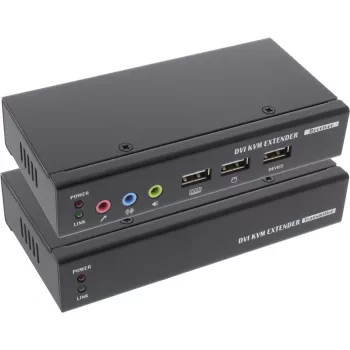 InLine DVI USB KVM ilgintuvas per TP kabelį su garsu iki 50 m