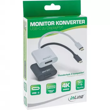 USB-C į DisplayPort adapteris InLine 64102S, 4K 60Hz, 0,2 m