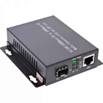 InLine 66659D Tinklo keitiklis varis–šviesolaidis 10/100/1000 Mb/s TP į SFP, vienmodis, 20 km