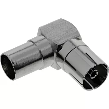 InLine Antenos koaksialinis adapteris IEC lizdas-kištukas kampuotas metalinis 69915M