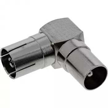 InLine Antenos koaksialinis adapteris IEC lizdas-kištukas kampuotas metalinis 69915M