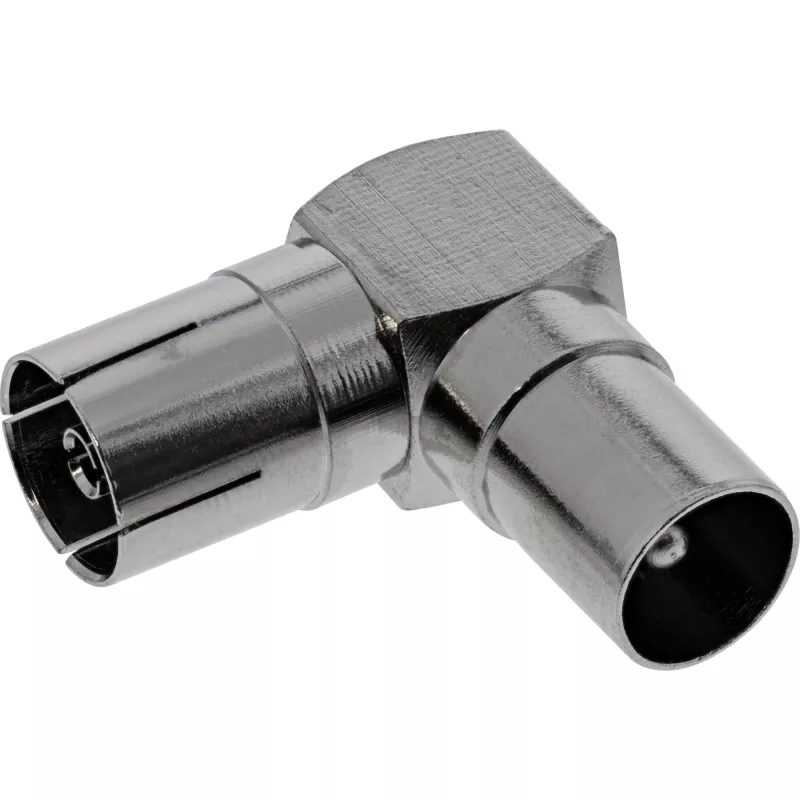 InLine Antenos koaksialinis adapteris IEC lizdas-kištukas kampuotas metalinis 69915M