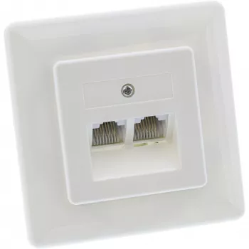 InLine ISDN sieninė lizdinė plokštė 2x RJ45 moteriška 2x 8 prievadų 69989C