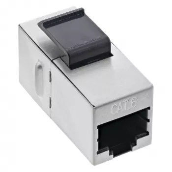 InLine RJ45 modulis moteriškas-moteriškas SNAP-In Cat.6 STP, juodas/sidabrinis