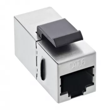 InLine RJ45 modulis moteriškas-moteriškas SNAP-In Cat.6 STP, juodas/sidabrinis