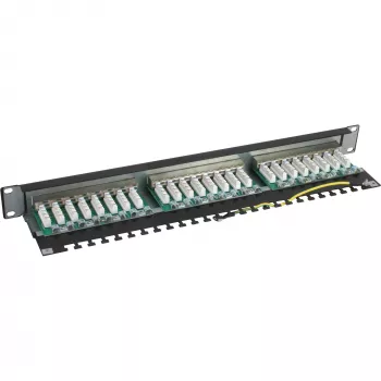InLine 19 colių Cat.5e 24 prievadų pataisų skydelis 1U juodas RAL9005