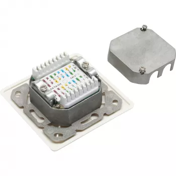 InLine Cat.6 Jungiamoji dėžutė 2x RJ45 moteris RAL9010 balta horizontali