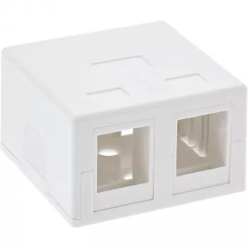 InLine paviršinė montavimo dėžutė keystone 2x RJ45 balta 76202B