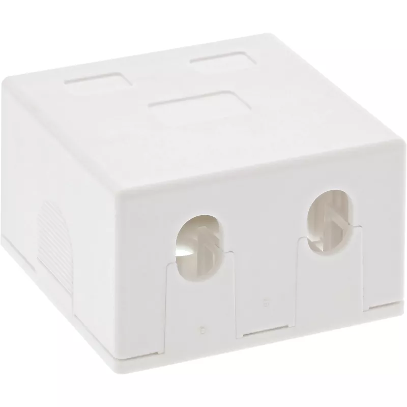 InLine paviršinė montavimo dėžutė keystone 2x RJ45 balta 76202B