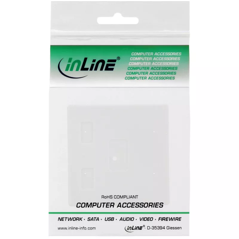InLine paviršinė montavimo dėžutė keystone 2x RJ45 balta 76202B