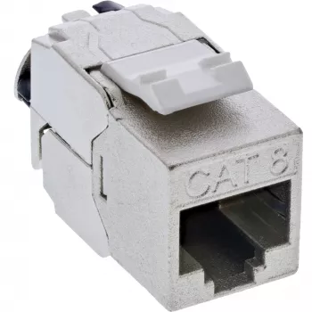 InLine Keystone RJ45 lizdas plonas, SNAP-In, Cat.8.1, integruotas kabelio užveržimas