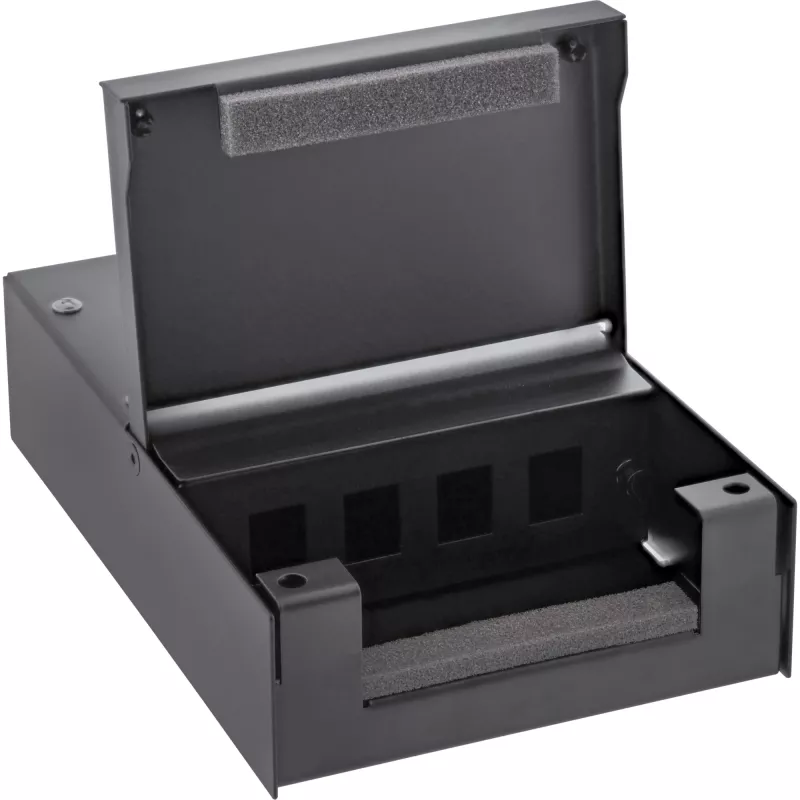 InLine paviršinė montavimo dėžutė keystone 4x RJ45 juoda 76202X