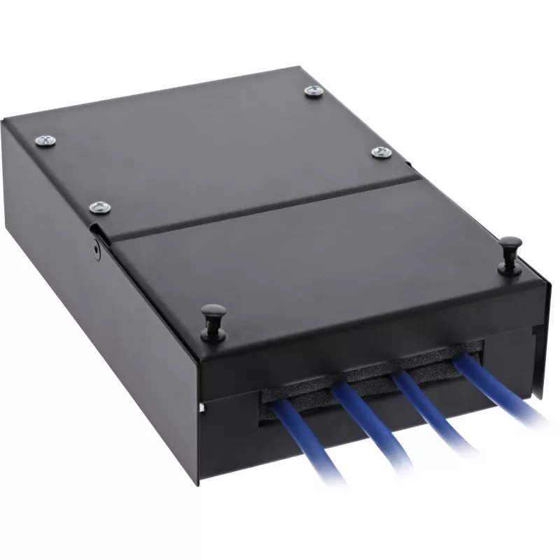 InLine paviršinė montavimo dėžutė keystone 4x RJ45 juoda 76202X
