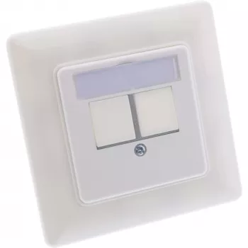 InLine rėmelio rinkinys 2x RJ45 Keystone SNAP-In 90°, baltas RAL9010