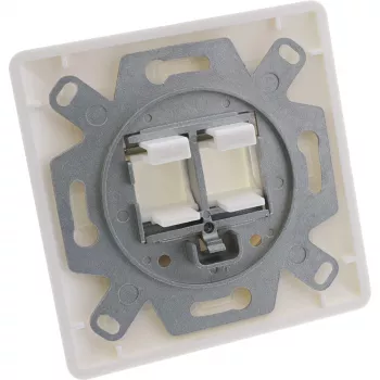 InLine rėmelio rinkinys 2x RJ45 Keystone SNAP-In 90°, baltas RAL9010