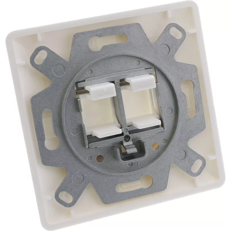 InLine rėmelio rinkinys 2x RJ45 Keystone SNAP-In 90°, baltas RAL9010