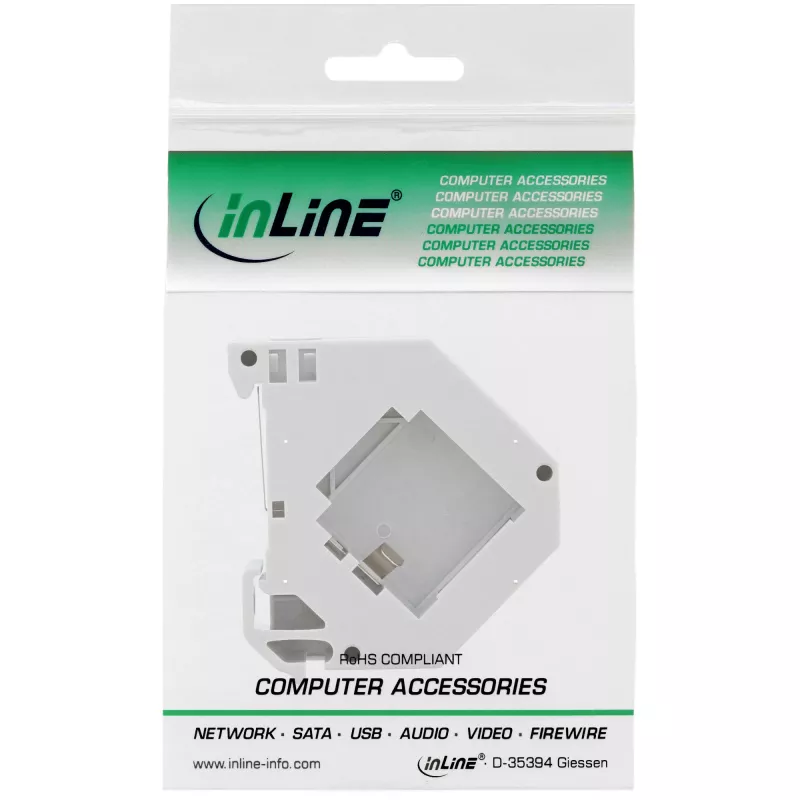 InLine 76203 Keystone laikiklis DIN bėgiui, 1 prievadas, šviesiai pilka