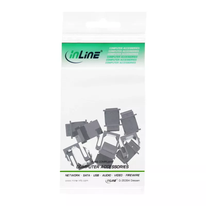 InLine Keystone SNAP-In aklinis dangtelis modulio lizdui, juodas, 10 vnt.