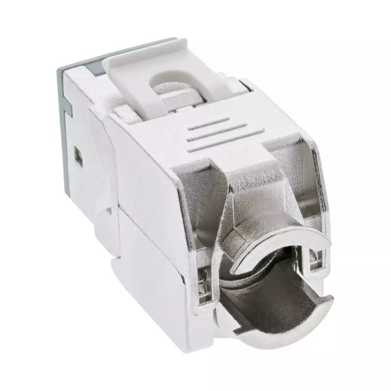 InLine Keystone RJ45 lizdas, ekranuotas, Cat.6A, pilkas, 8 vnt. pakuotė
