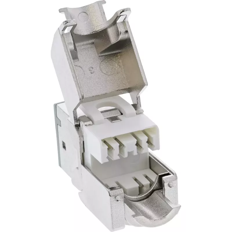 InLine Keystone RJ45 lizdas, ekranuotas, Cat.6A, pilkas, 8 vnt. pakuotė