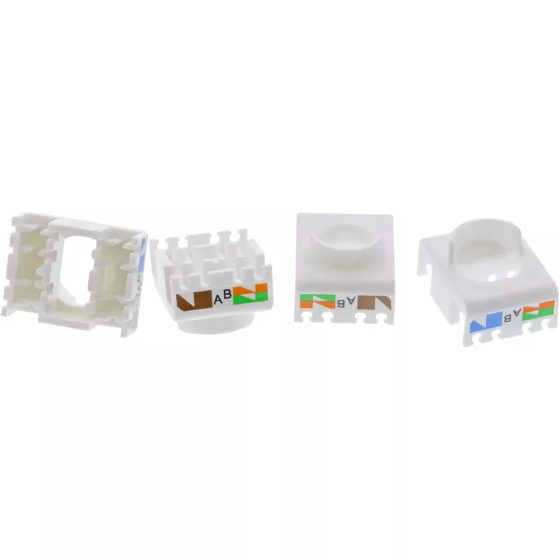 InLine Keystone RJ45 lizdas, ekranuotas, Cat.6A, mėlynas, 8 vnt. pakuotė