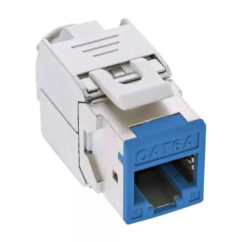 InLine Keystone RJ45 lizdas, ekranuotas, Cat.6A, mėlynas, 8 vnt. pakuotė