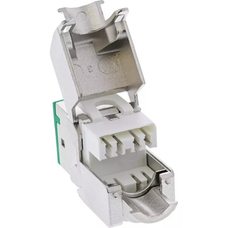 InLine Keystone RJ45 lizdas, ekranuotas, Cat.6A, žalias, 8 vnt. pakuotė