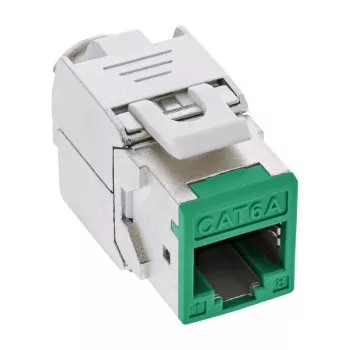 InLine Keystone RJ45 lizdas, ekranuotas, Cat.6A, žalias, 8 vnt. pakuotė