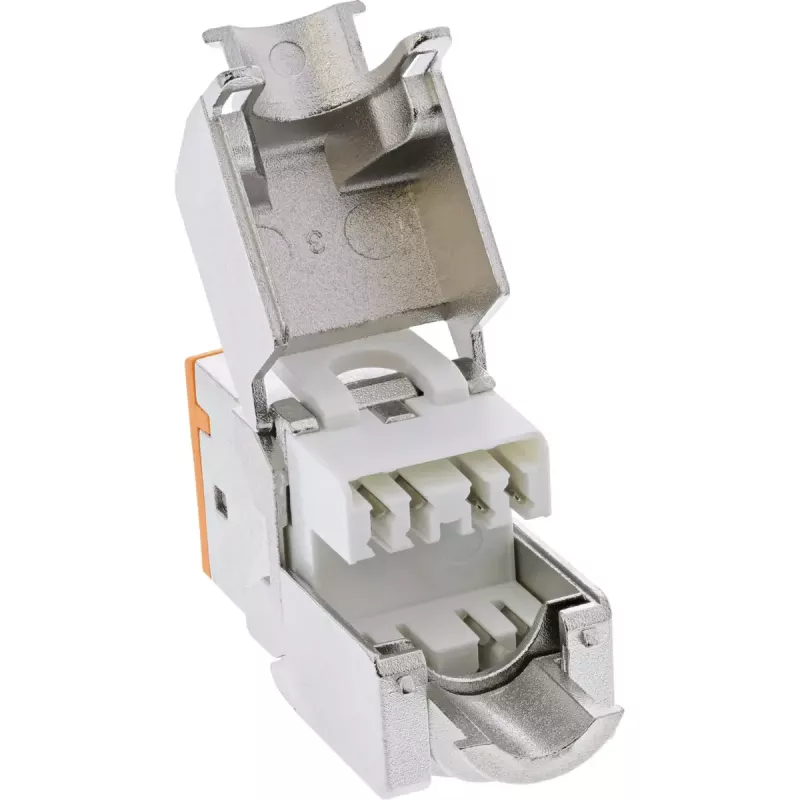InLine Keystone RJ45 lizdas, ekranuotas, Cat.6A, oranžinis, 8 vnt. pakuotė