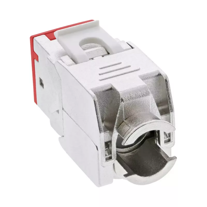 InLine Keystone RJ45 lizdas, ekranuotas, Cat.6A, raudonas 8 vnt. pakuotė