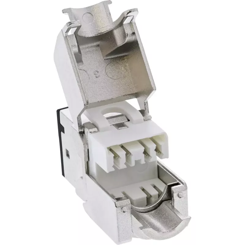 InLine Keystone RJ45 lizdas, ekranuotas, Cat.6A, juodas, 8 vnt. pakuotėje
