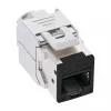 InLine Keystone RJ45 lizdas, ekranuotas, Cat.6A, juodas, 8 vnt. pakuotėje