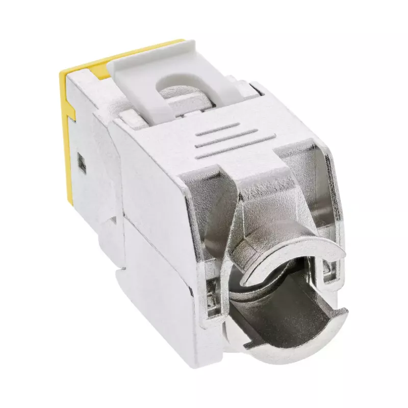 InLine Keystone RJ45 kištukinis lizdas, ekranuotas, Cat.6A, geltonas, 8 vnt. pakuotė