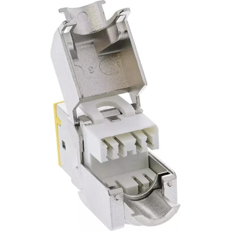 InLine Keystone RJ45 kištukinis lizdas, ekranuotas, Cat.6A, geltonas, 8 vnt. pakuotė
