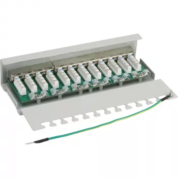 InLine Patch Panel Cat.6 12 prievadų, montuojamas ant stalo / sienos, šviesiai pilka RAL7035