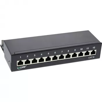 InLine Patch Panel Cat.6 12 portų stalinis / sieninis juodas RAL9005