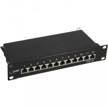 InLine Patch Panel 10 inch Cat.6 12 prievadų 1U juodas RAL9005