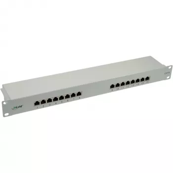 InLine Patch Panel Cat.6 16 Port 19 colių 1HE šviesiai pilka RAL7035