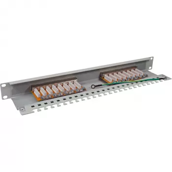 InLine Patch Panel Cat.6 16 Port 19 colių 1HE šviesiai pilka RAL7035