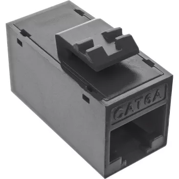 InLine Keystone RJ45 lizdas/kištukas, neekranuotas, Cat.6A, pakuotė po 8, juodos spalvos