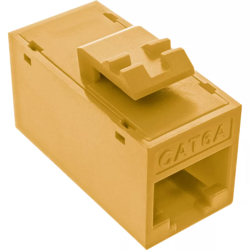 InLine Keystone RJ45 lizdas/kištukas, neekranuotas, Cat.6A, 8 vnt., geltonas