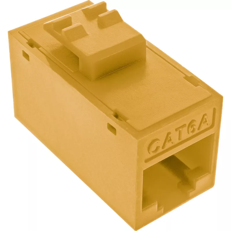 InLine Keystone RJ45 lizdas/kištukas, neekranuotas, Cat.6A, 8 vnt., geltonas
