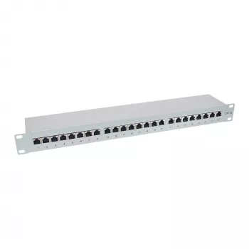 InLine Patch Panel Cat.6 24 prievadų 19 colių 1HE šviesiai pilkas RAL7035