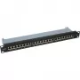 InLine Patch Panel Cat.6 24 prievadų 19 colių 1HE juodas RAL9005
