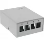 InLine Desktop Consolidation Point Box 4x Keystone RJ45, metalinis, RAL7035